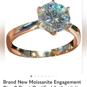 Moissanite Engagement Ring in Gold 925 and Silver#25